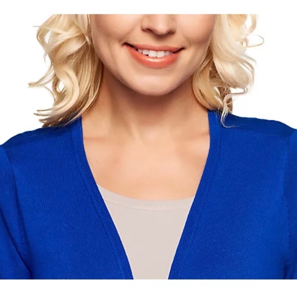 Linea by Louis Dell'Olio Whisper Knit Drape Front Cardigan, NWT 3X Ivory A237402 - Picture 4 of 12